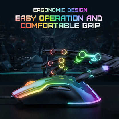 Wired Games Mouse Gaming Mechanical White Gaming Mouse Illuminated Weighted Computer Mouse