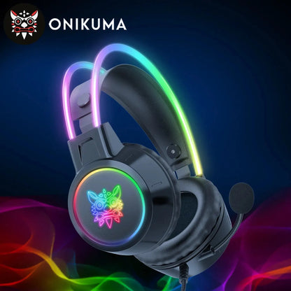Gaming Headset with Dynamic RGB Light Detachable Cat Ears Mouse Holder Esports Package Wired Headphones with Mic for PC
